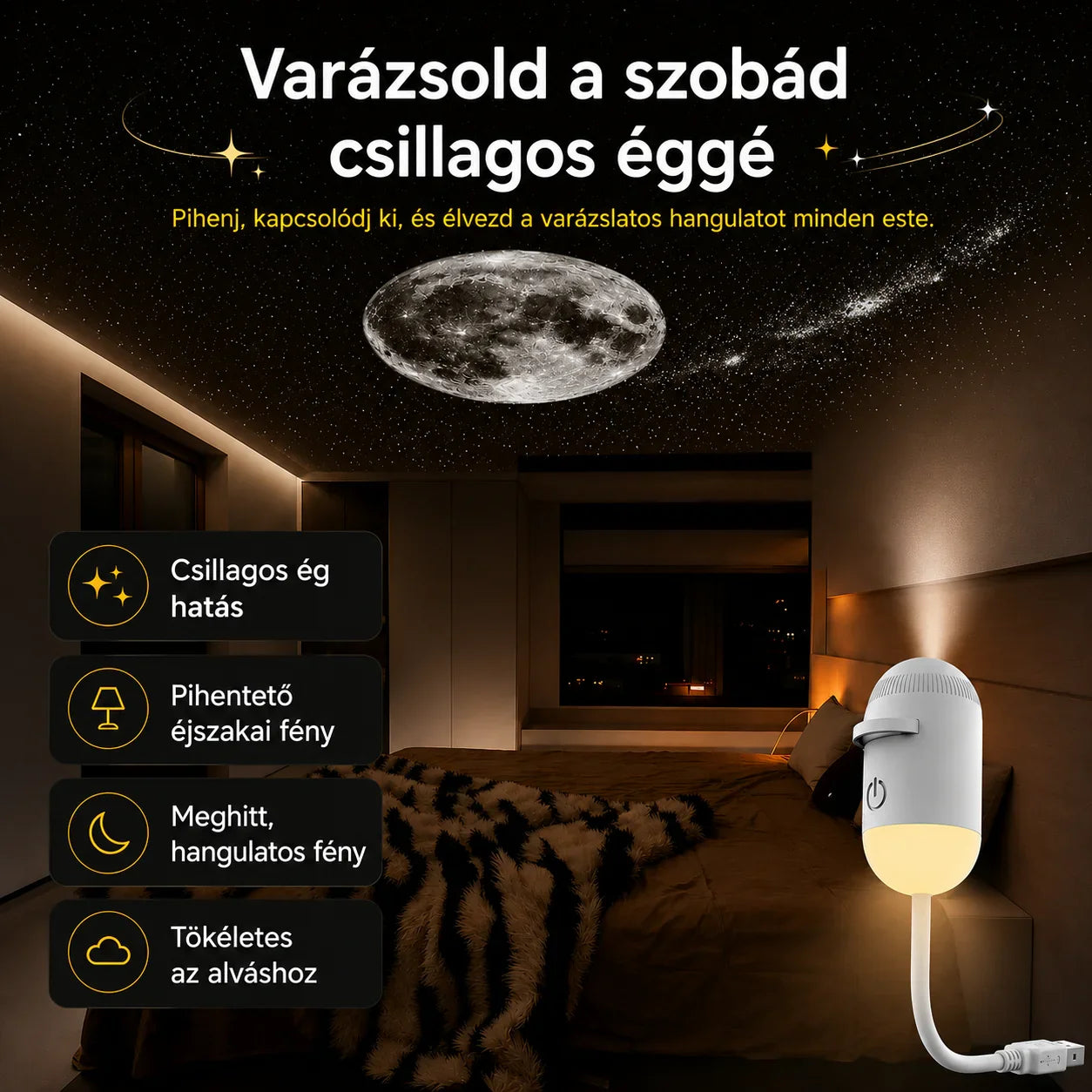 ÁlomÉgbolt™️ - Galaxis Projektor 2 az 1-ben